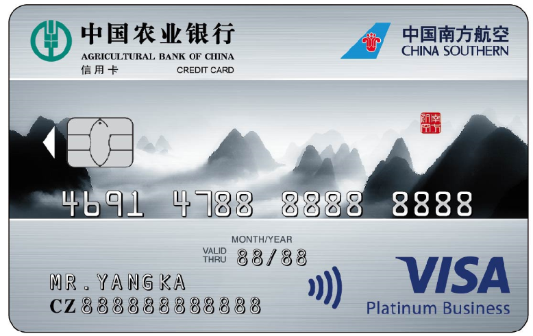 中国农业银行南航联名卡（VISA白金卡）